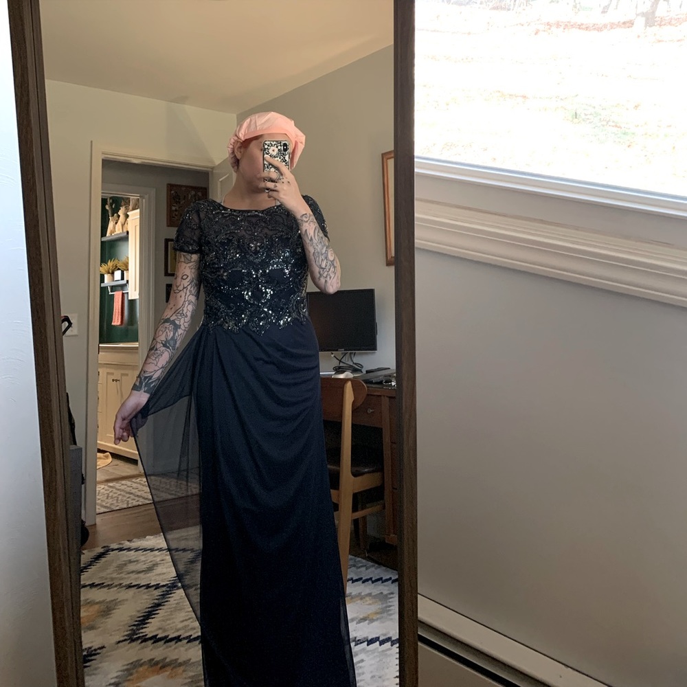 Blue sequin dress